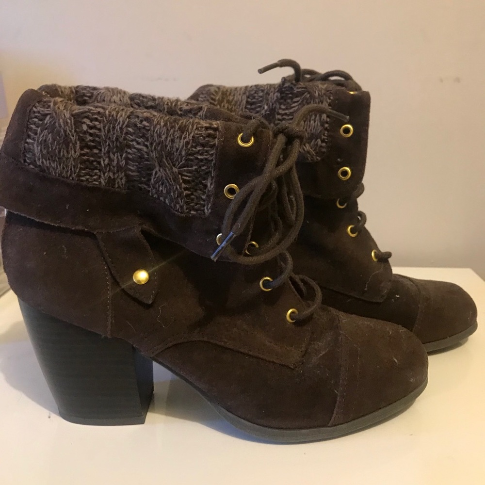 Brown Heeled Booties